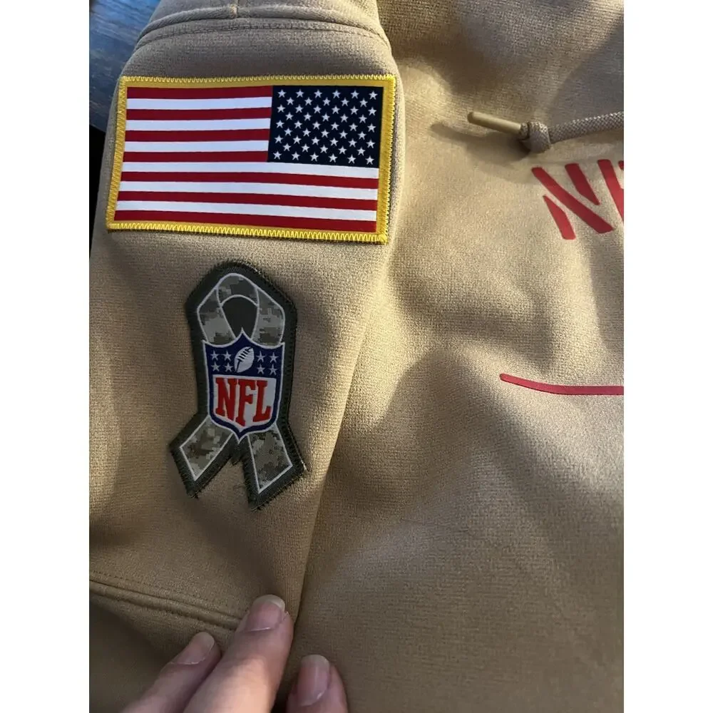 Men Nike NY Giants 2019 Salute to Service Sideline Therma Pullover Hoodie, XXL